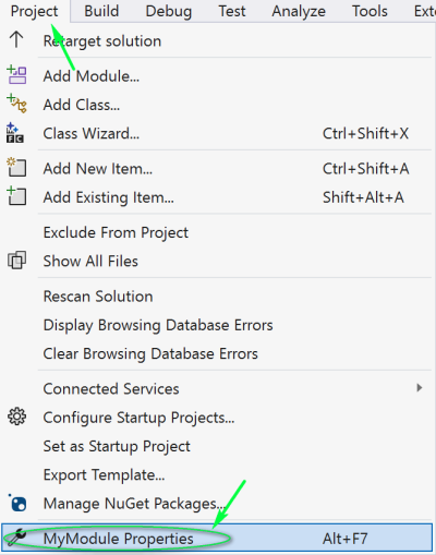 properties tab